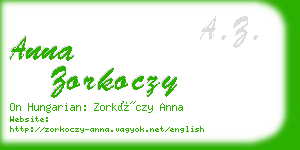 anna zorkoczy business card